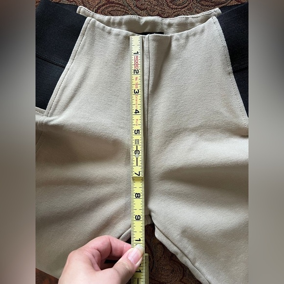 Chocolate U.S.A. Khaki Skinny Work Pants / Slacks with Black Waistband - Picture 5 of 7